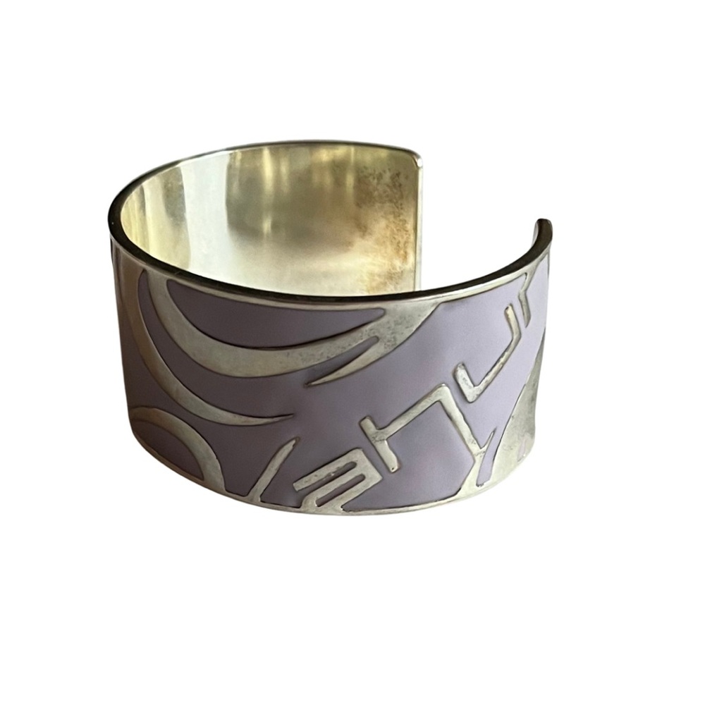 Y2K Silver and Purple Kahuna Cuff Bracelet